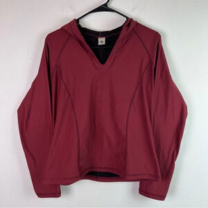 Prana Hooded Sweatshirt/Shirt Large Women's Running Shirt Tight Fit Workout Top